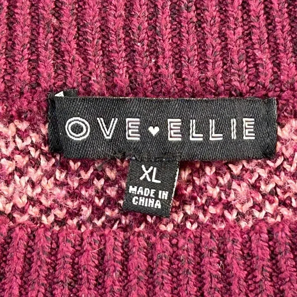 Love  Ellie Red Checked Sweater Sz XL - Picture 3 of 7